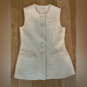 Anna Quan Bailey Cream Tweed Vest in US 6